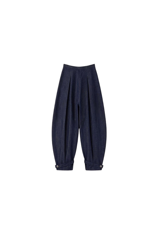 The Pleated Architectural Barrel Pant