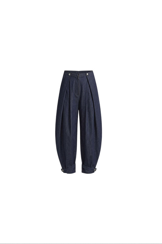 The Pleated Architectural Barrel Pant